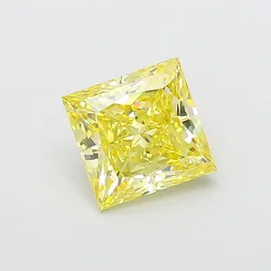 2.37ct PRINCESS Fancy Intense Yellow VS1 Coloured Lab diamond