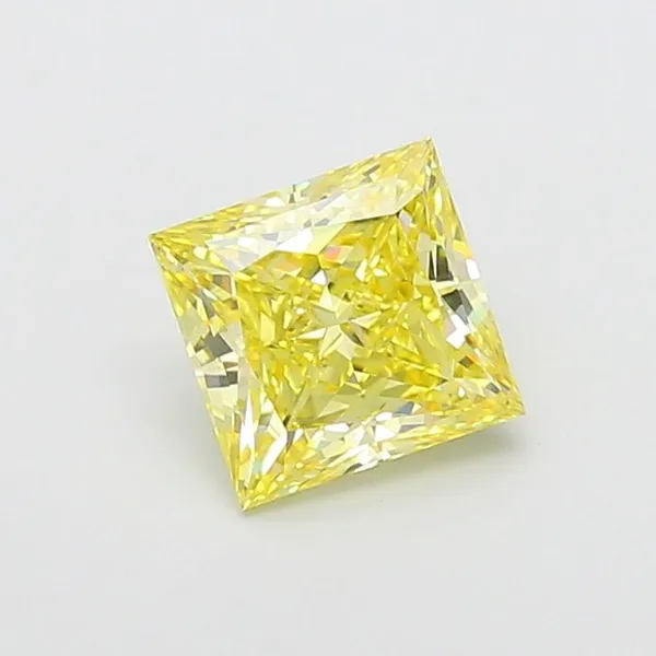 2.37ct PRINCESS Fancy Intense Yellow VS1 Coloured Lab diamond