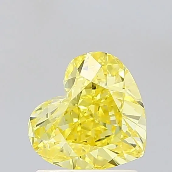 1.37ct HEART Fancy Vivid Yellow VVS1 Coloured Lab diamond