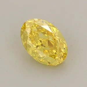 0.57ct OVAL Fancy Vivid Yellow SI1 Coloured Lab diamond