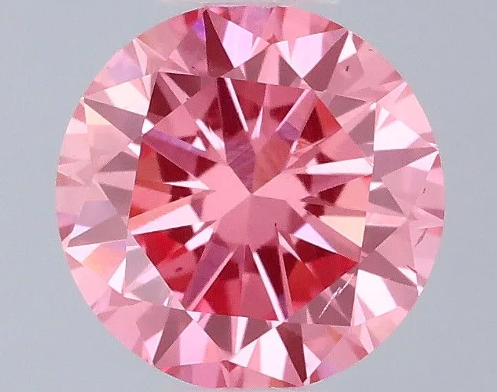 0.44ct ROUND Fancy Vivid Pink VS2 Coloured Lab diamond