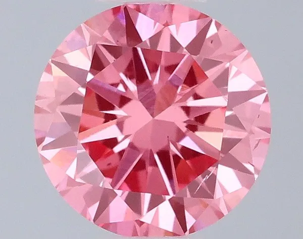 0.44ct ROUND Fancy Vivid Pink VS2 Coloured Lab diamond