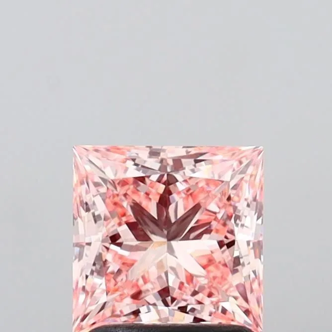 1.44ct PRINCESS Fancy Intense Pink VVS2 Coloured Lab diamond