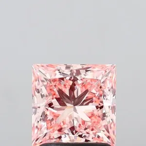 1.44ct PRINCESS Fancy Intense Pink VVS2 Coloured Lab diamond