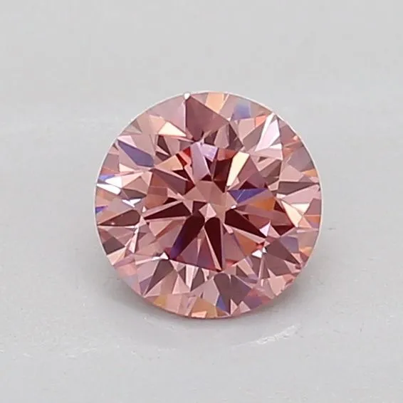 0.51ct ROUND Fancy Vivid Brownish Pink VS2 Coloured Lab diamond