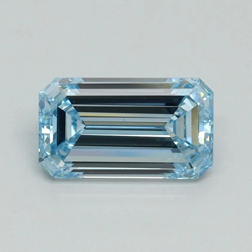 1.02ct EMERALD Fancy Intense Blue VS1 Coloured Lab diamond