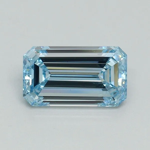 1.02ct EMERALD Fancy Intense Blue VS1 Coloured Lab diamond