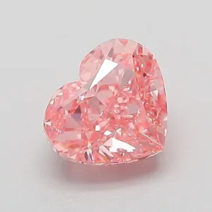 1.06ct HEART Fancy Vivid Pink VVS2 Coloured Lab diamond