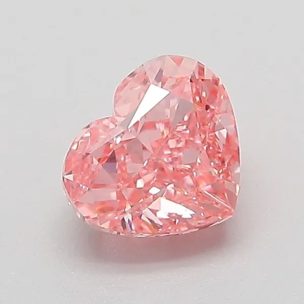 1.06ct HEART Fancy Vivid Pink VVS2 Coloured Lab diamond