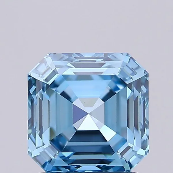 1.59ct EMERALD Fancy Vivid Blue VVS2 Coloured Lab diamond