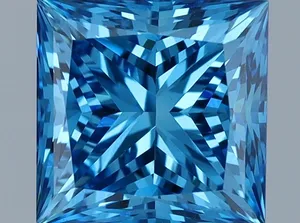 1ct PRINCESS Fancy Vivid Blue VVS2 Coloured Lab diamond