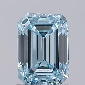 1.54ct EMERALD Fancy Vivid Blue VS1 Coloured Lab diamond