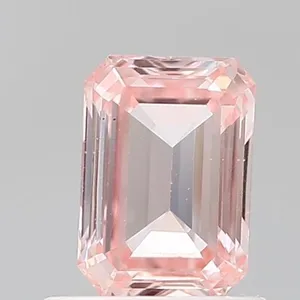 0.8ct EMERALD Fancy Intense Pink VS1 Coloured Lab diamond