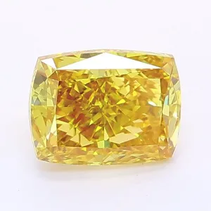 1.05ct CUSHION Fancy Vivid Brownish Yellow VVS2 Coloured Lab diamond