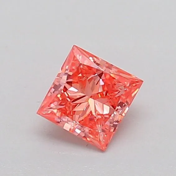 0.41ct PRINCESS Fancy Vivid Pink SI1 Coloured Lab diamond