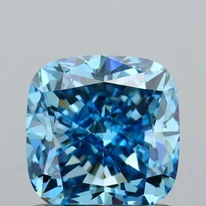 1.05ct CUSHION Fancy Vivid Blue VS1 Coloured Lab diamond