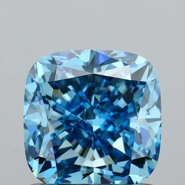 1.05ct CUSHION Fancy Vivid Blue VS1 Coloured Lab diamond