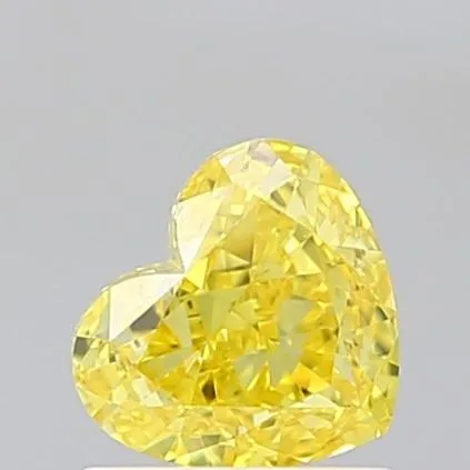 1.00ct HEART Fancy Vivid Yellow VS1 Coloured Lab diamond