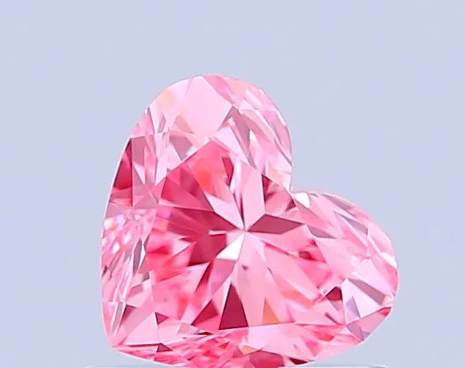 0.71ct HEART Fancy Vivid Pink VVS1 Coloured Lab diamond