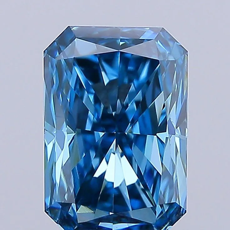0.98ct RADIANT Fancy Vivid Blue VS1 Coloured Lab diamond