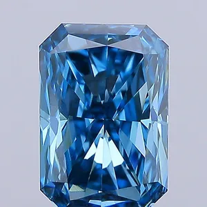 0.98ct RADIANT Fancy Vivid Blue VS1 Coloured Lab diamond