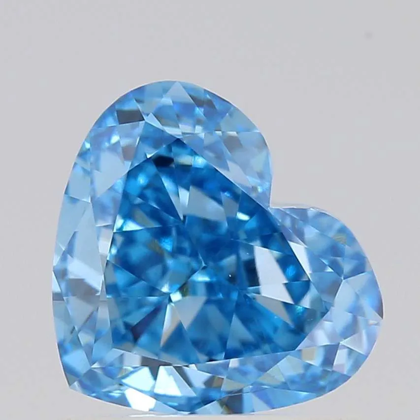 1.02ct HEART Fancy Vivid Blue VVS2 Coloured Lab diamond