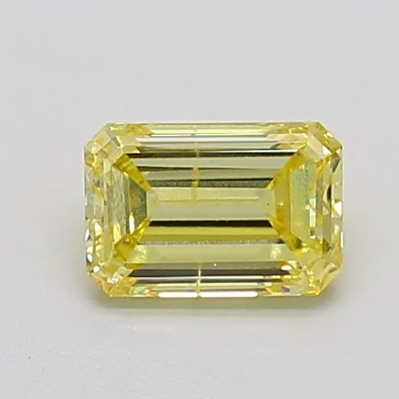 1.00ct EMERALD Fancy Intense Yellow SI1 Coloured Lab diamond