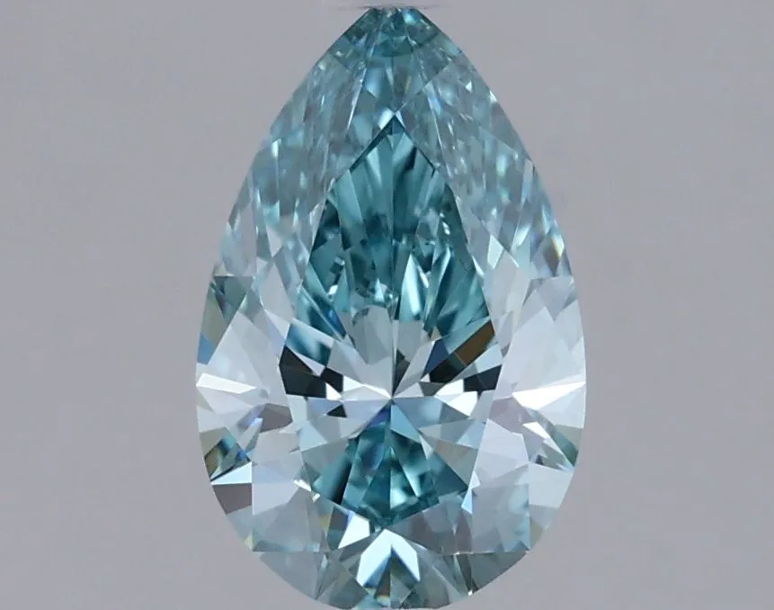 0.96ct PEAR Fancy Vivid Blue VVS1 Coloured Lab diamond