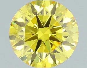 0.6ct ROUND Fancy Vivid Yellow VS1 Coloured Lab diamond