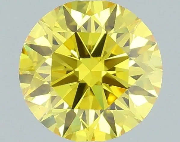 0.6ct ROUND Fancy Vivid Yellow VS1 Coloured Lab diamond