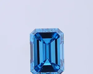1.09ct EMERALD Fancy Vivid Blue VS1 Coloured Lab diamond