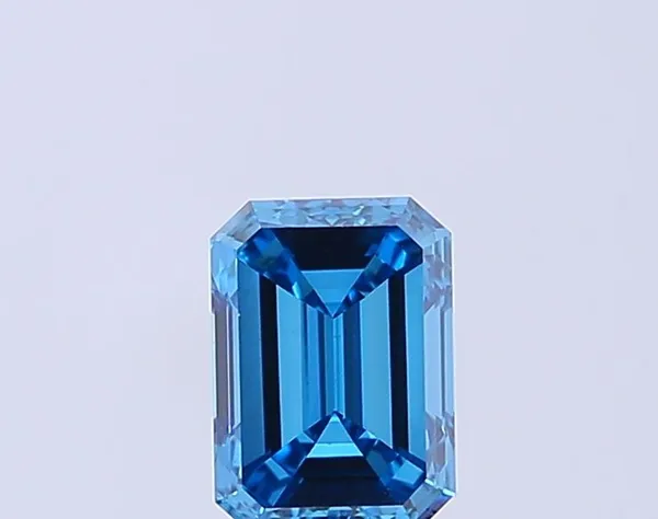 1.09ct EMERALD Fancy Vivid Blue VS1 Coloured Lab diamond