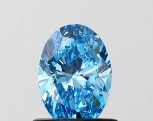 0.74ct OVAL Fancy Vivid Blue VS1 Coloured Lab diamond