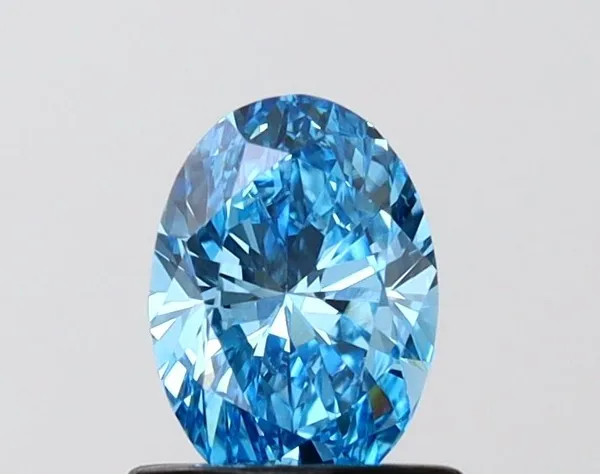 0.74ct OVAL Fancy Vivid Blue VS1 Coloured Lab diamond