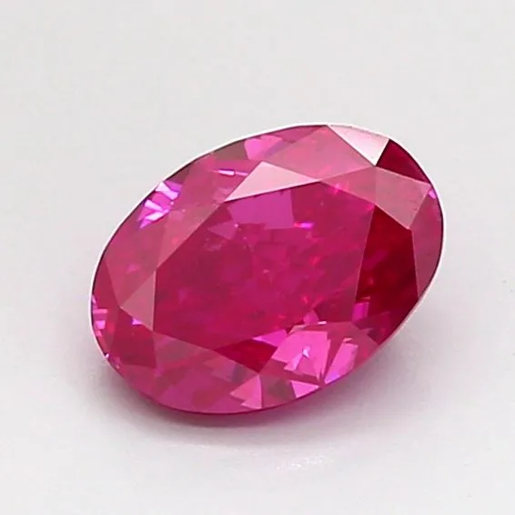 0.84ct OVAL Fancy Vivid Pink VS2 Coloured Lab diamond