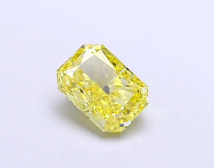 1.02ct RADIANT Fancy Vivid Yellow VVS2 Coloured Lab diamond
