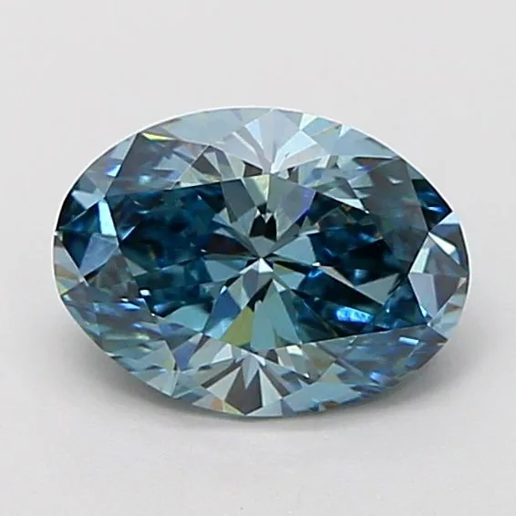 1.02ct OVAL Fancy Vivid Greenish Blue VS1 Coloured Lab diamond