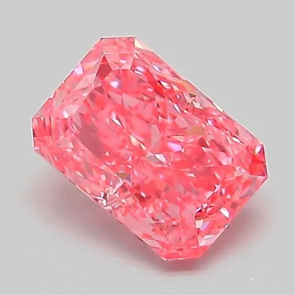 1.08ct RADIANT Fancy Vivid Pink VS1 Coloured Lab diamond