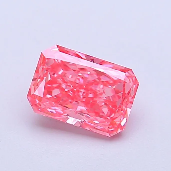 1.02ct RADIANT Fancy Vivid Pink VVS2 Coloured Lab diamond