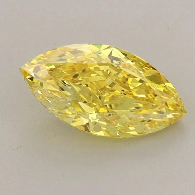 1.13ct MARQUISE Fancy Vivid Yellow VVS2 Coloured Lab diamond