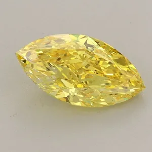 1.13ct MARQUISE Fancy Vivid Yellow VVS2 Coloured Lab diamond