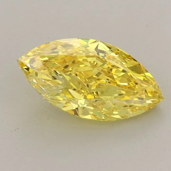 1.13ct MARQUISE Fancy Vivid Yellow VVS2 Coloured Lab diamond