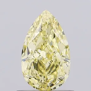 0.84ct PEAR Fancy Vivid Yellow VS2 Coloured Lab diamond