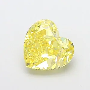 1.73ct HEART Fancy Vivid Yellow VS2 Coloured Lab diamond
