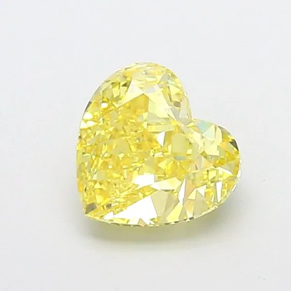 1.73ct HEART Fancy Vivid Yellow VS2 Coloured Lab diamond