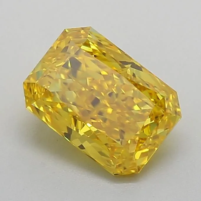 1.13ct RADIANT Fancy Vivid Yellow VVS2 Coloured Lab diamond