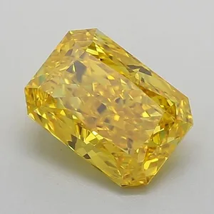 1.13ct RADIANT Fancy Vivid Yellow VVS2 Coloured Lab diamond