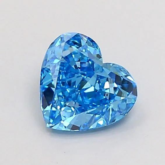 0.94ct HEART Fancy Vivid Blue VS1 Coloured Lab diamond