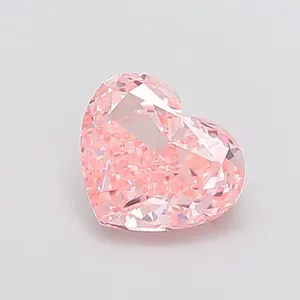 1.53ct HEART Fancy Vivid Pink VVS2 Coloured Lab diamond