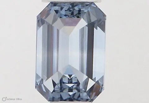 0.42ct EMERALD Fancy Vivid Blue VVS2 Coloured Lab diamond